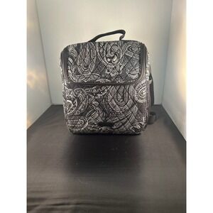 Vera Bradley Black & White Paisley Lunch‎ Box Cooler Bag Top Handle Strap
